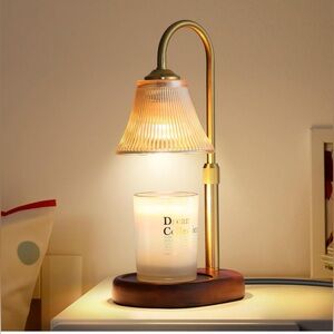 Candle Warmer Lamp with Timer & Dimmer Electric Vintage Glass Shade with 2 * 50W